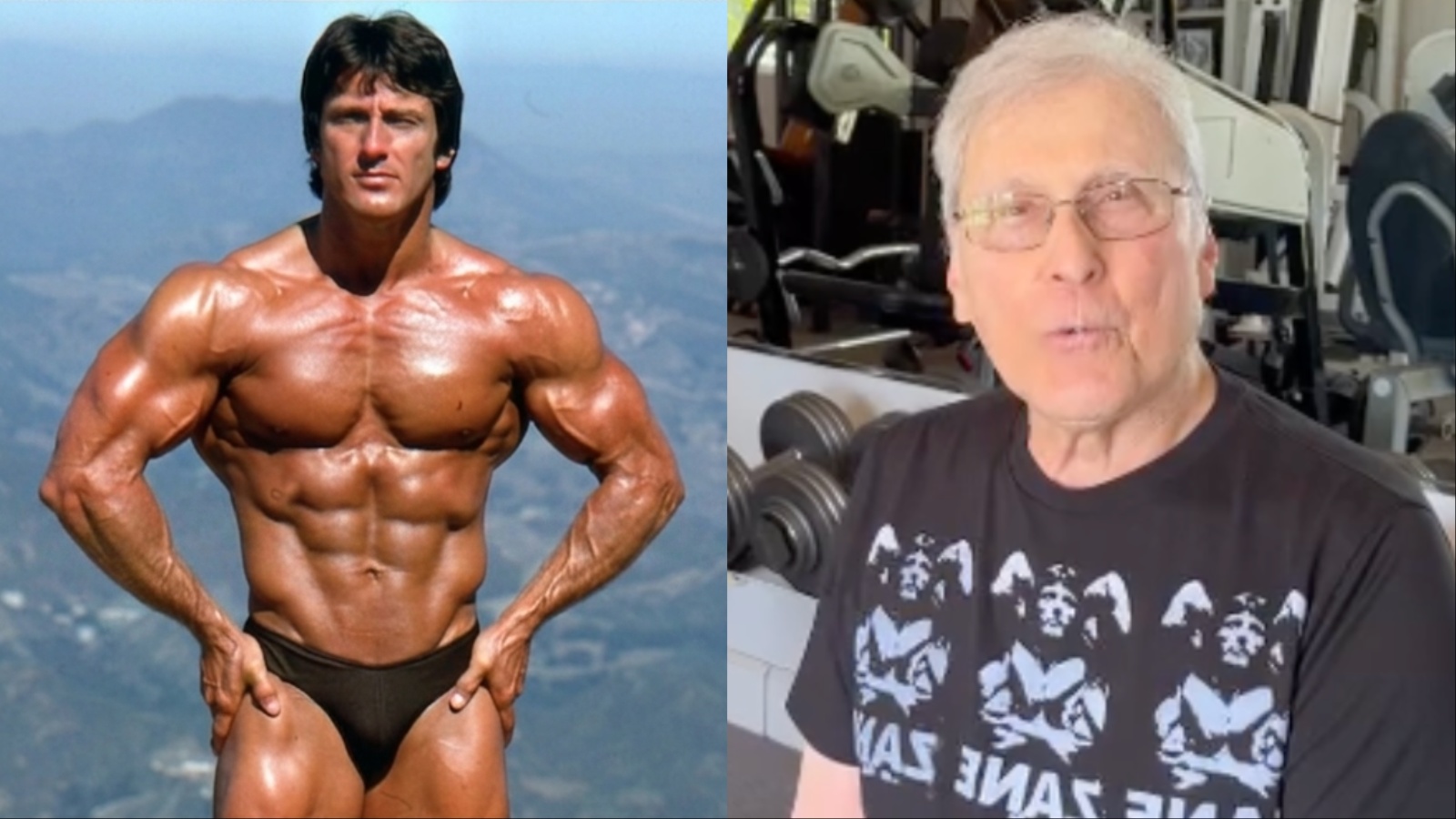 Atleta em pose clássica de fisiculturismo destacando a musculatura abdominal inferior em uma academia iluminada