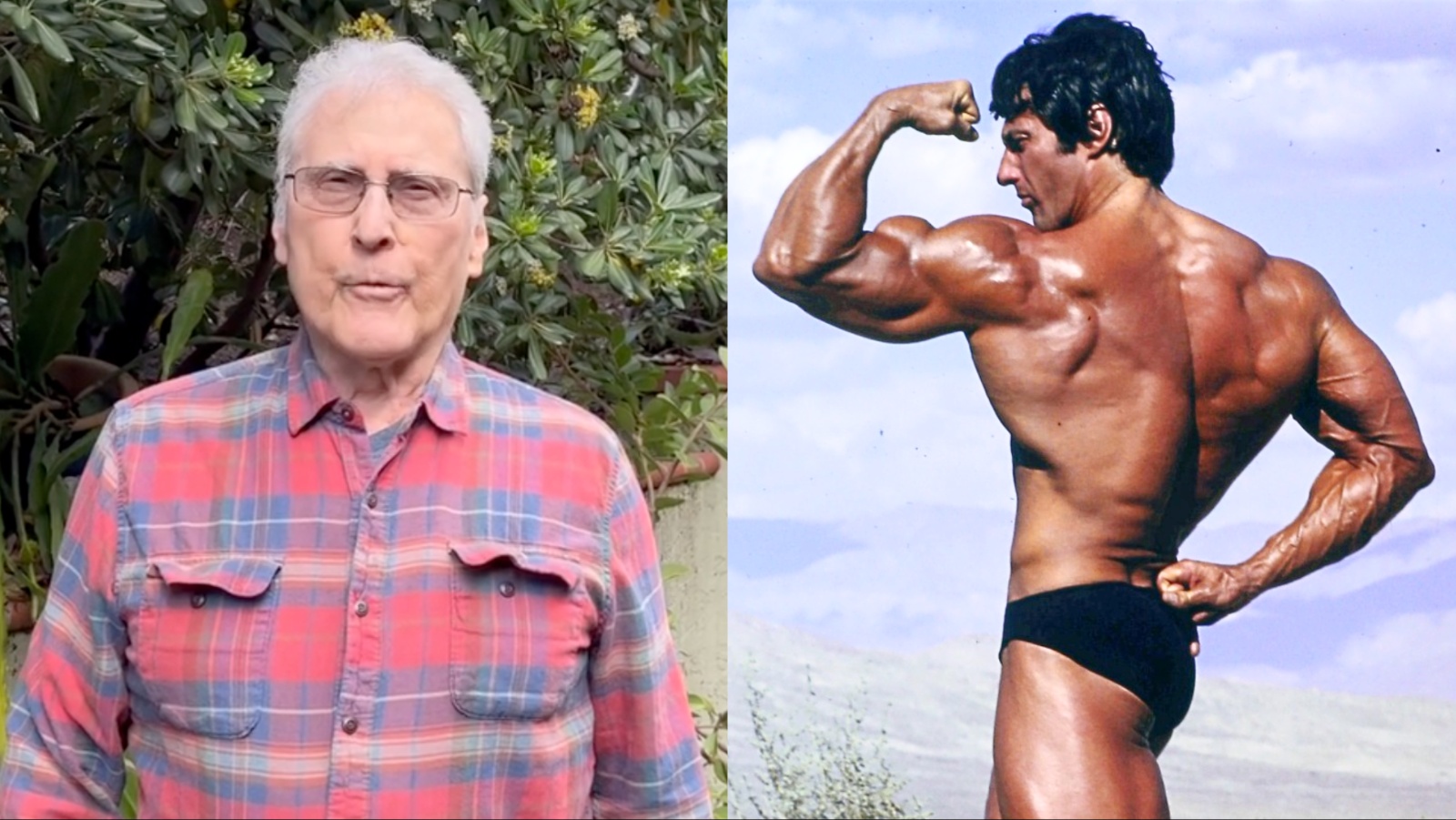 Homem musculoso fazendo puxada alta na barra, com foco no latíssimo dorsal, usando camiseta sem mangas e halteres ao fundo