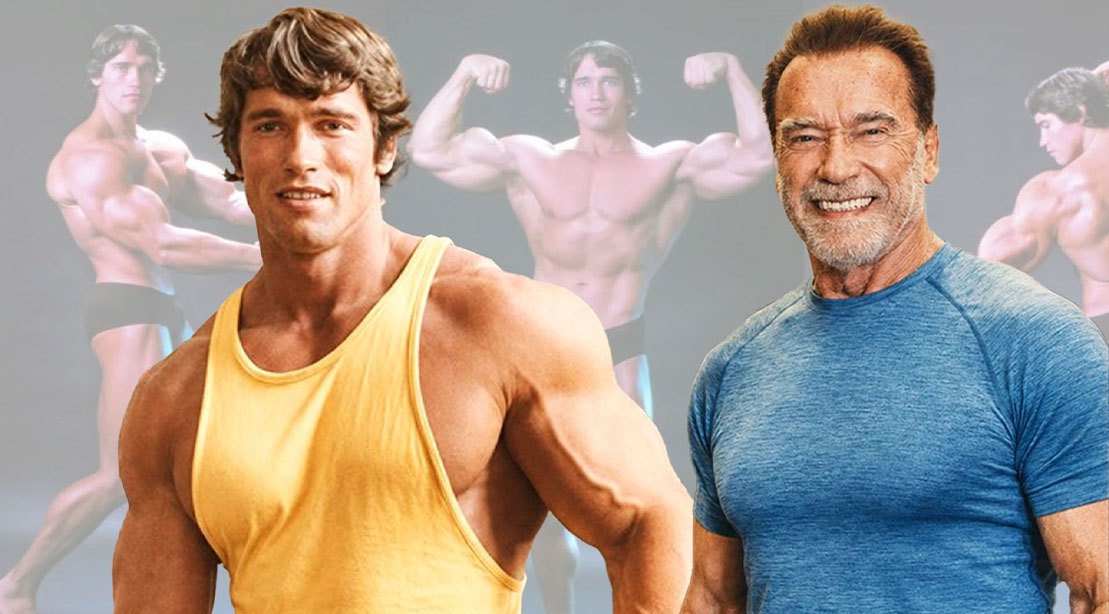 Peso em cima de um homem magro, com uma barra de peso no fundo, representando ganho de peso após parar de treinar